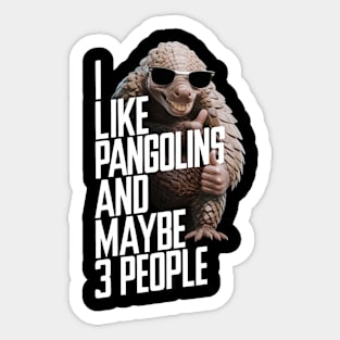 I Like Pangolins And Maybe 3 People Funny Animal Gift For Pangolin Lover Sticker